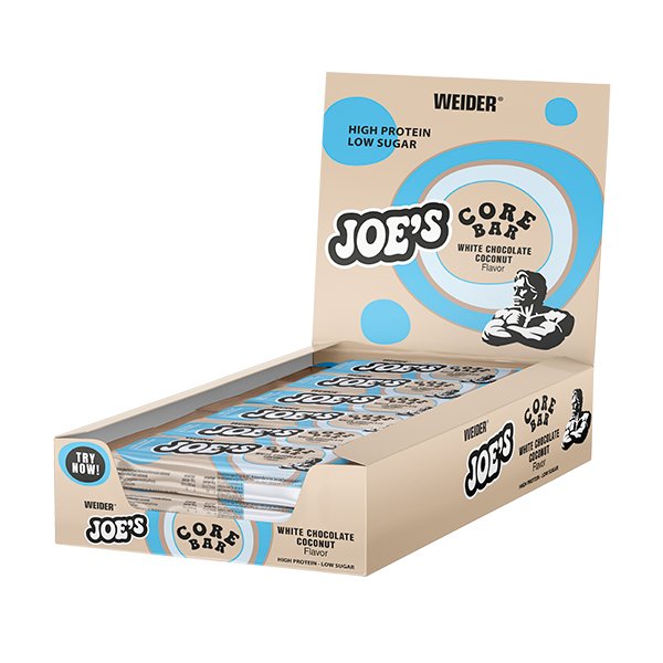 Joe's Core Bar, White Chocolate Coconut - 12 x 45g - Vitax.ro