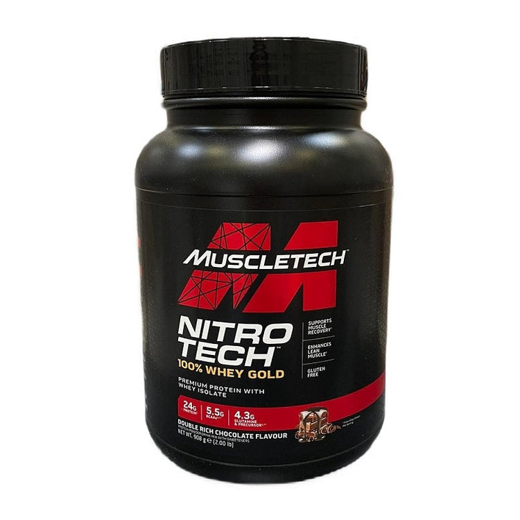 Nitro-Tech 100% Whey Gold, Double Rich Chocolate- 908g - Vitax.ro