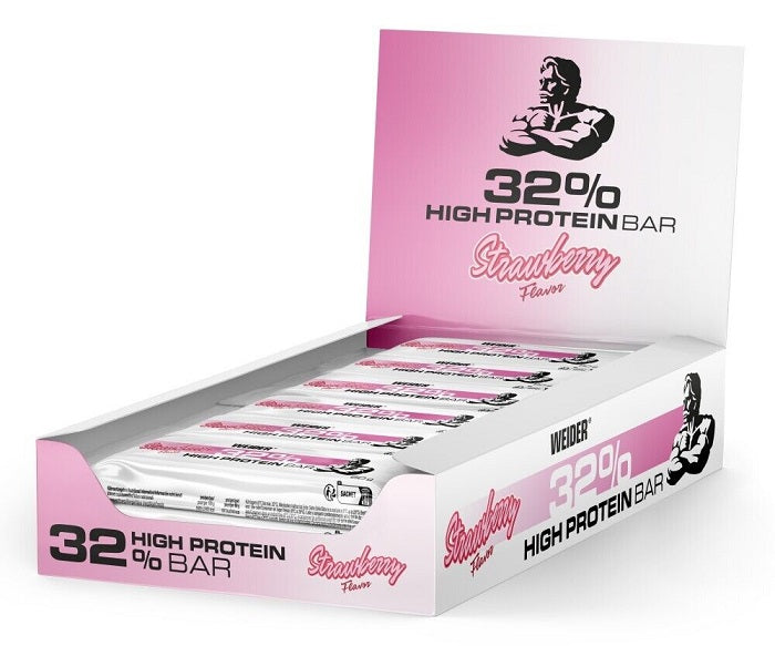 32% High Protein Bar, Strawberry - 12 x 60g - Vitax.ro