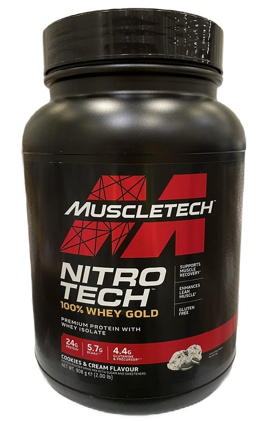 Nitro-Tech 100% Whey Gold, Cookies & Cream - 908g - Vitax.ro