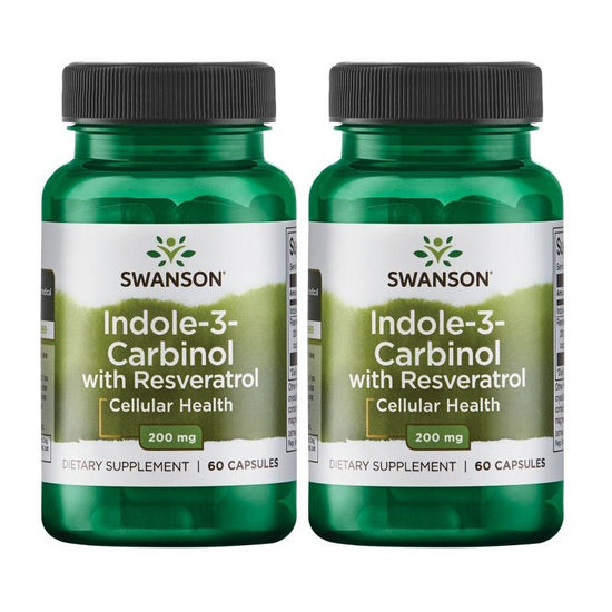 Pachet 2x Indole-3-Carbinol with Resveratrol, 200mg - 60 caps - Vitax.ro