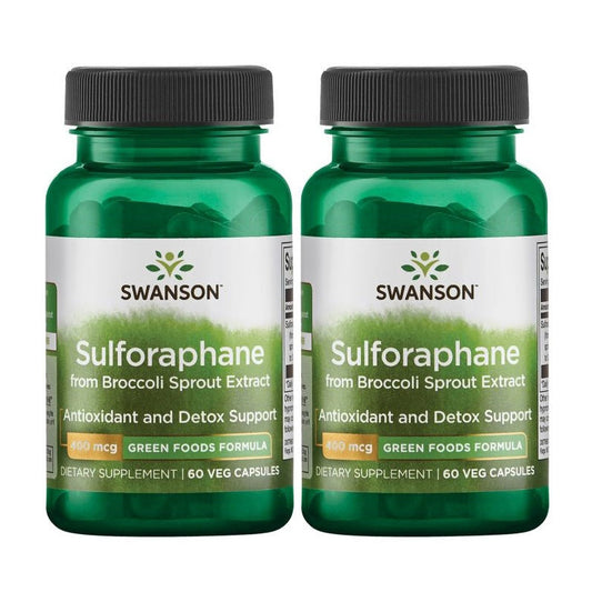 Pachet 2x Sulforaphane from Broccoli Sprout Extract, 400mcg - 60 vcaps - Vitax.ro