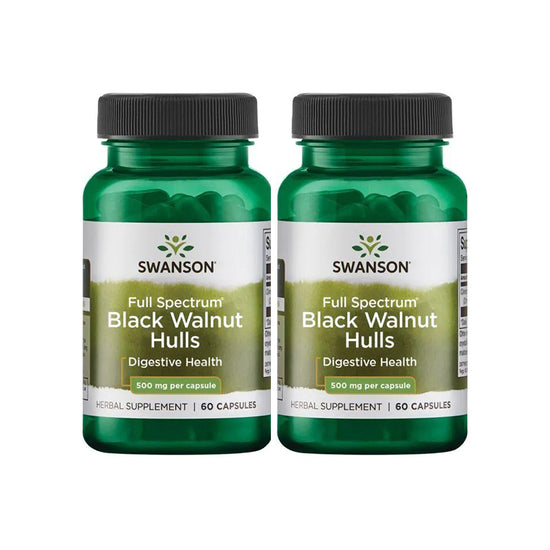 Pachet 2x Full Spectrum Black Walnut Hulls, 500mg - 60 caps - Vitax.ro