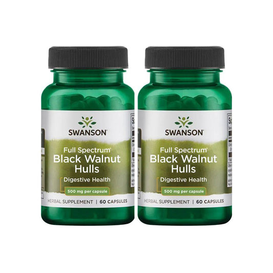 Pachet 2x Full Spectrum Black Walnut Hulls, 500mg - 60 caps - Vitax.ro