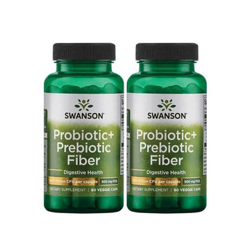 Pachet 2x Probiotic+ Prebiotic Fiber - 60 vcaps - Vitax.ro