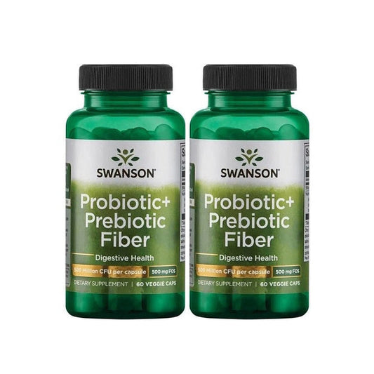 Pachet 2x Probiotic+ Prebiotic Fiber - 60 vcaps - Vitax.ro