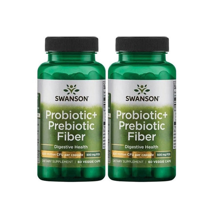 Pachet 2x Probiotic+ Prebiotic Fiber - 60 vcaps - Vitax.ro