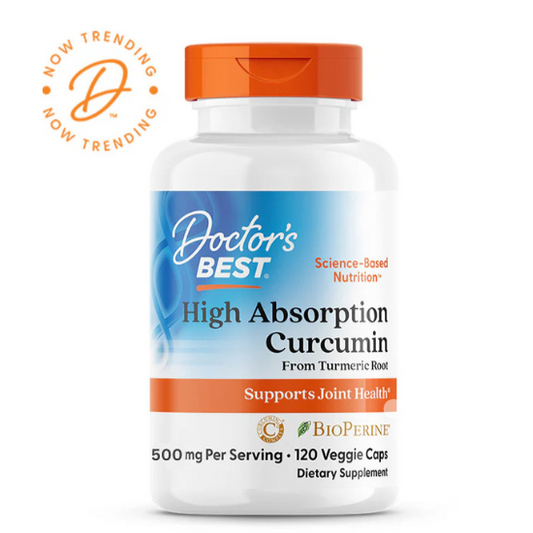 High Absorption Curcumin din Turmeric Root cu C3 Complex & BioPerine, 500mg, 120 caps, Doctor's Best - Vitax.ro