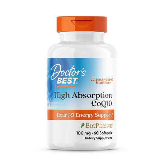 High Absorption CoQ10 cu BioPerine, 100mg, 60 softgels, Doctor's Best - Vitax.ro