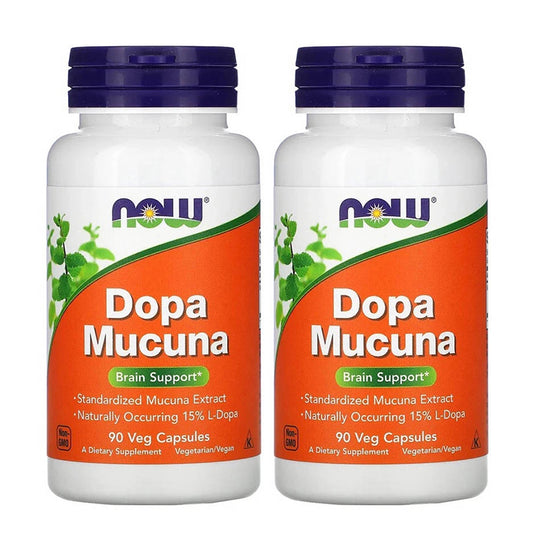Pachet 2x Dopa Mucuna (Dopamina), NOW Foods, 90 Capsule - Vitax.ro
