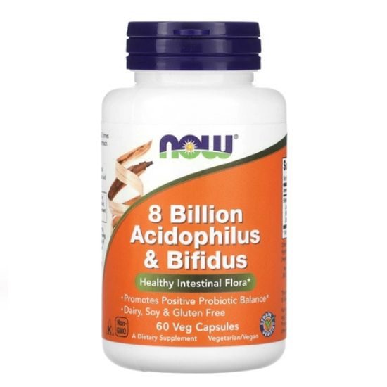 8 Billion Acidophillus & Bifidus, 60 vcaps, NOW Foods - Vitax.ro