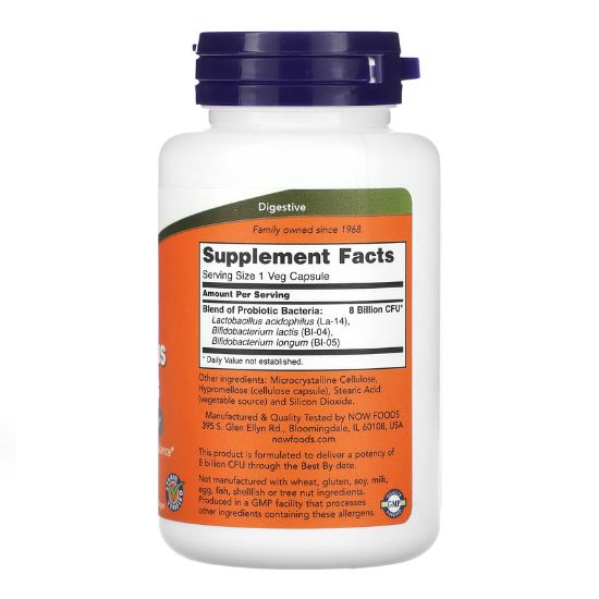 8 Billion Acidophillus & Bifidus, 120 vcaps, NOW Foods - Vitax.ro
