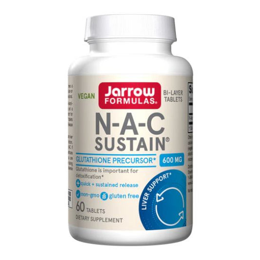 N-A-C Sustain, 600mg, 60 tabs, Jarrow Formulas - Vitax.ro
