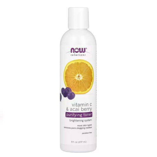 Vitamin C & Acai Berry - Purifying Toner, 237 ml, NOW Foods - Vitax.ro