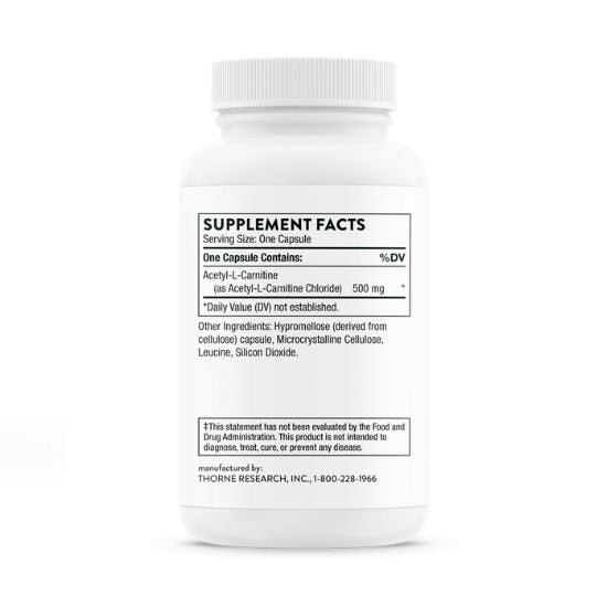 Acetil-L-carnitină, 500 mg, 60 capsule, Thorne Research - Vitax.ro