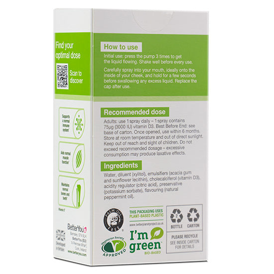 Vitamin D 3000 IU Oral Spray, 15 ml, BetterYou