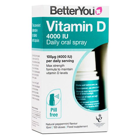 Vitamin D3 4000 IU Oral Spray, Natural Peppermint, 15 ml, BetterYou - Vitax.ro