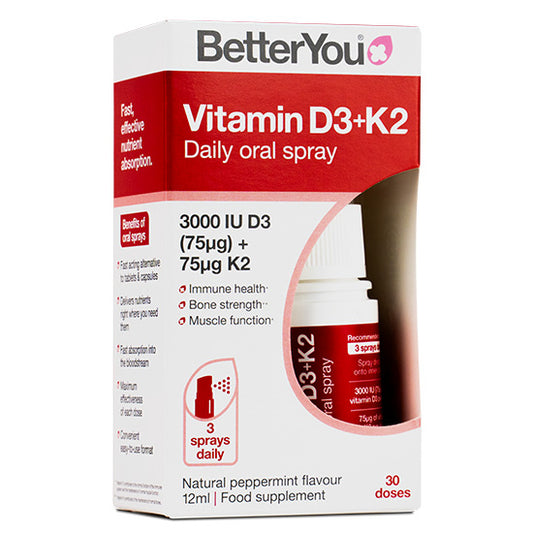 Vitamin D3 + K2 Daily Oral Spray, 12 ml, BetterYou - Vitax.ro