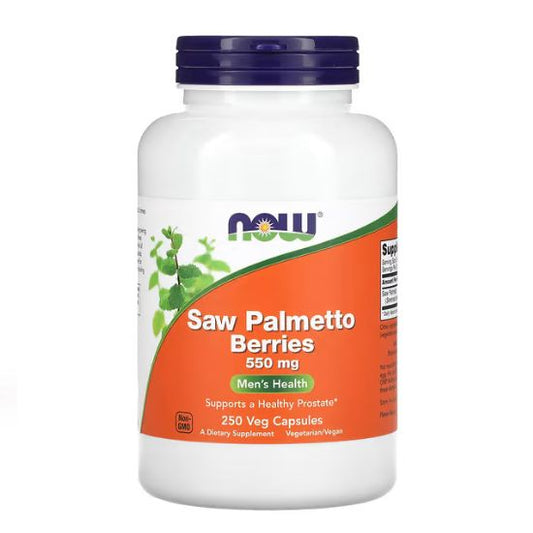 Saw Palmetto Berries, 550mg, 250 vcaps, NOW Foods - Vitax.ro