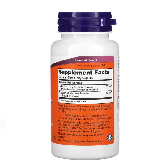 Beta - 1,3/1,6-D-Glucan, 100mg, 90 vcaps, NOW Foods - Vitax.ro