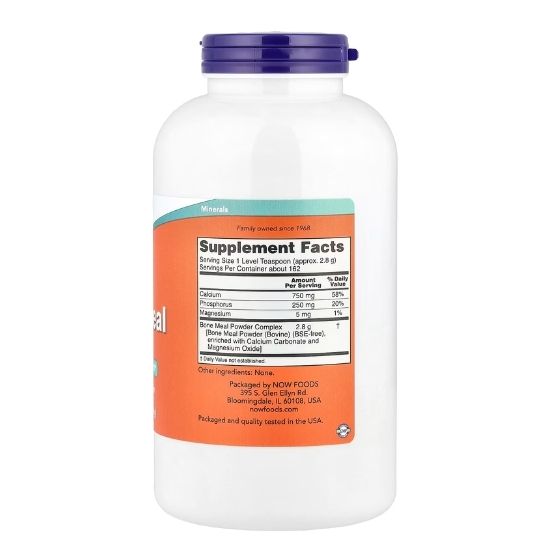 Bone Meal Powder, 454g, NOW Foods - Vitax.ro