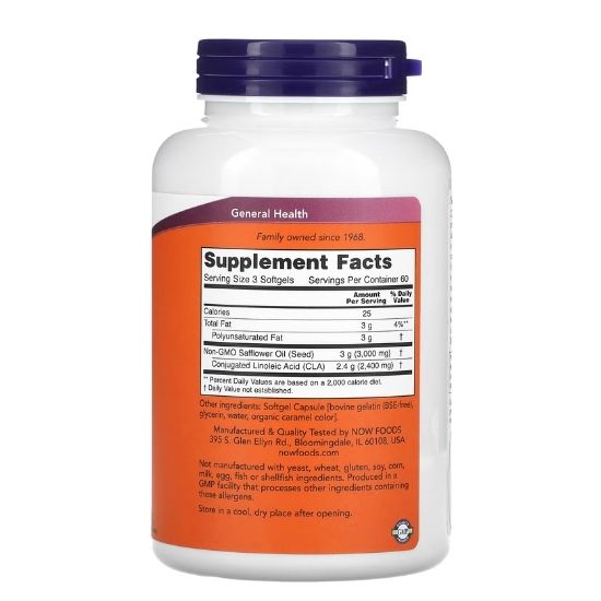 CLA, 800mg, 180 softgels, NOW Foods - Vitax.ro