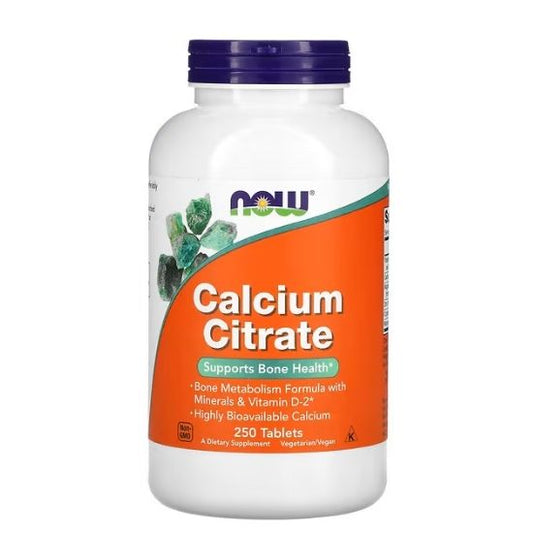 Calcium Citrate with Minerals & Vitamin D-2, 250 tabs, NOW Foods - Vitax.ro