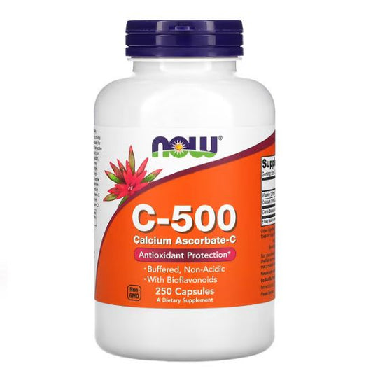 Vitamin C-500 Calcium Ascorbate-C, 250 caps, NOW Foods - Vitax.ro