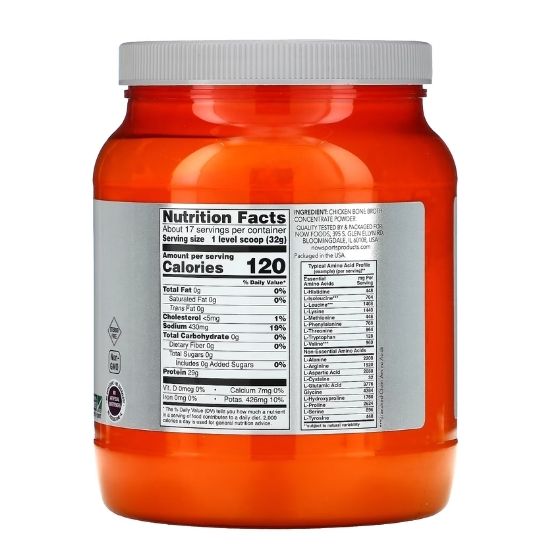 Bone Broth, Chicken Powder, 544g, NOW Foods - Vitax.ro
