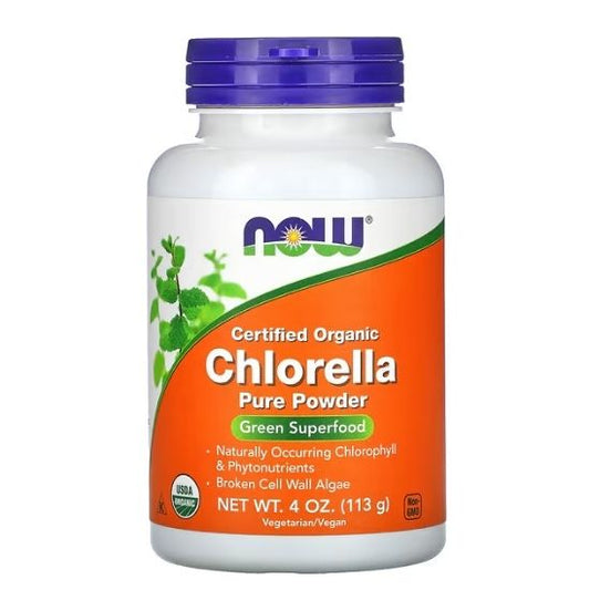 Chlorella, Organic Pure Powder, 113g, NOW Foods - Vitax.ro