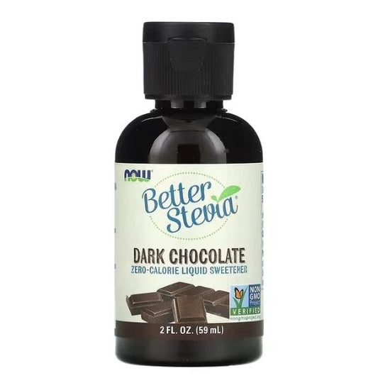 Better Stevia Liquid, Dark Chocolate, 59 ml, NOW Foods - Vitax.ro