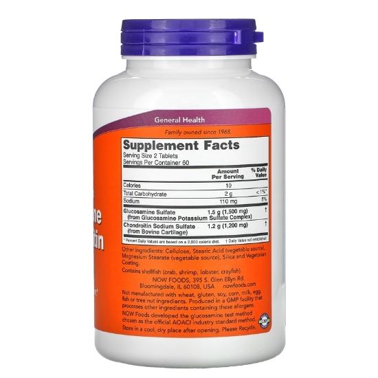 Glucosamine & Chondroitin Extra Strength, 120 tabs, NOW Foods - Vitax.ro