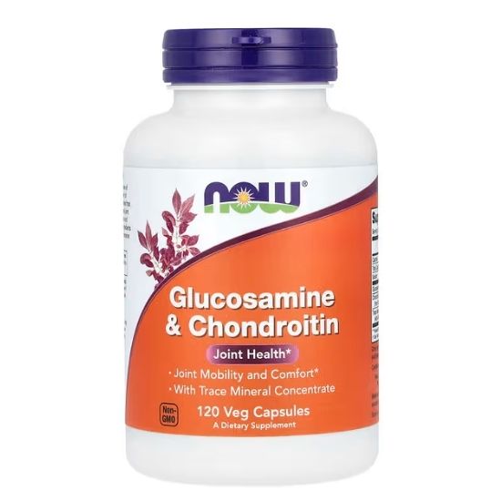 Glucosamine & Chondroitin with Trace Mineral Concentrate, 120 caps, NOW Foods - Vitax.ro