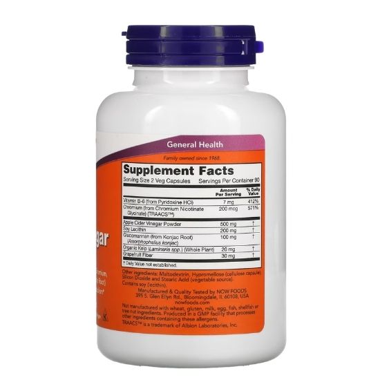 Cider Vinegar, 180 caps, NOW Foods - Vitax.ro