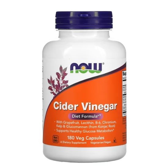 Cider Vinegar, 180 caps, NOW Foods - Vitax.ro