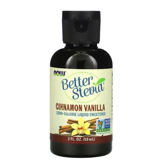 Better Stevia Liquid, Cinnamon Vanilla, 59 ml, NOW Foods - Vitax.ro