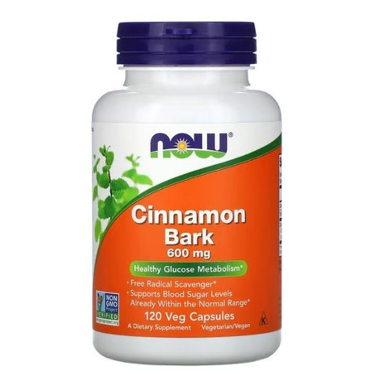 Cinnamon Bark, 600mg, 120 caps, NOW Foods - Vitax.ro