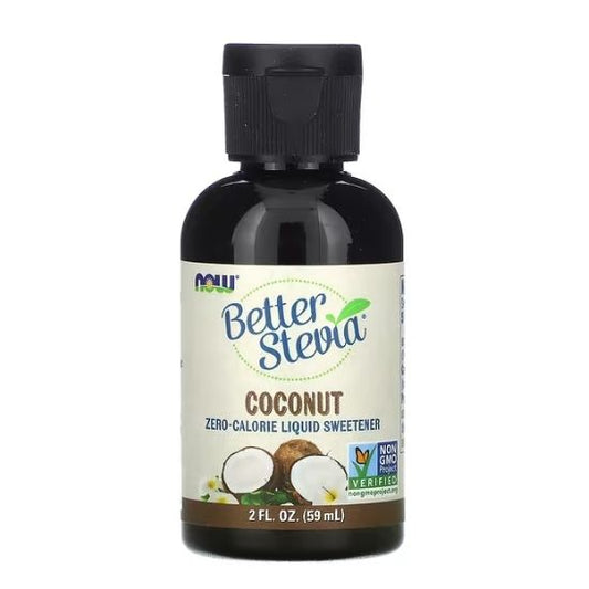 Better Stevia Liquid, Coconut, 59 ml, NOW Foods - Vitax.ro