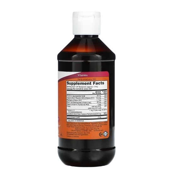 Vitamin B-12 Liquid B-Complex, 237 ml, NOW Foods - Vitax.ro