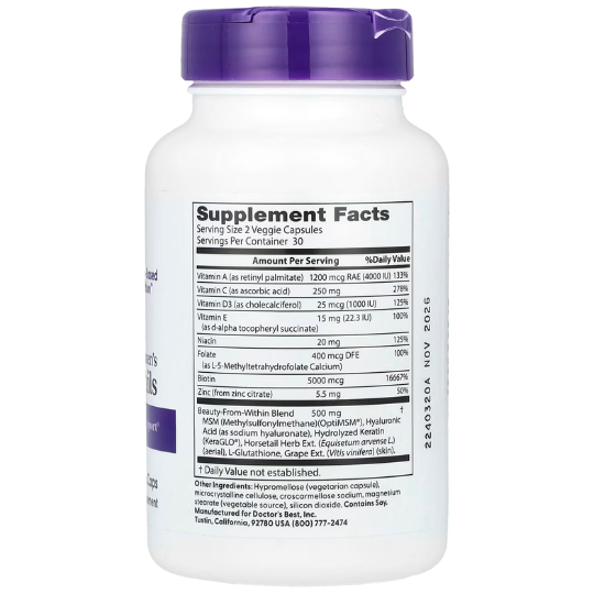 Women's Hair, Skin & Nails, 60 vcaps, Doctor's Best - Vitax.ro