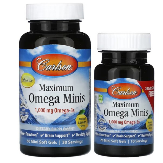 Maximum Omega Minis, 60+20 softgels, Carlson Labs - Vitax.ro