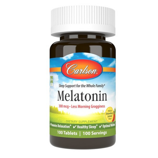 Melatonin, Natural Strawberry Lemon, 100 tablets, Carlson Labs - Vitax.ro