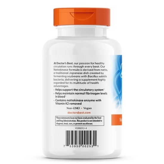Nattokinase, 2000 FUs, 270 vcaps, Doctor's Best - Vitax.ro
