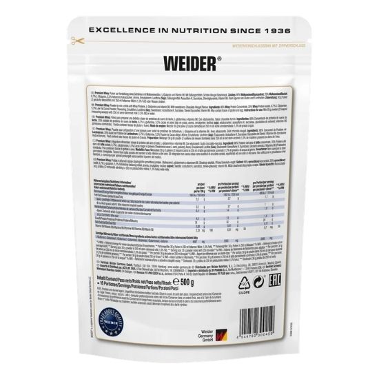 Premium Whey, Chocolate Nougat, 500g, Weider | Vitax.ro