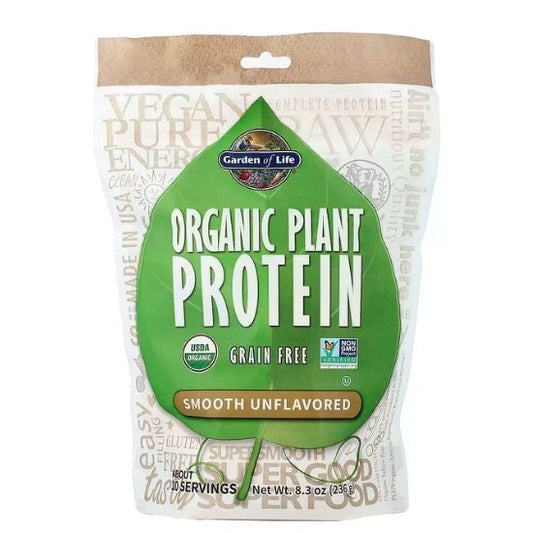 Organic Plant Protein, Smooth Unflavored, 236g, Garden of Life - Vitax.ro