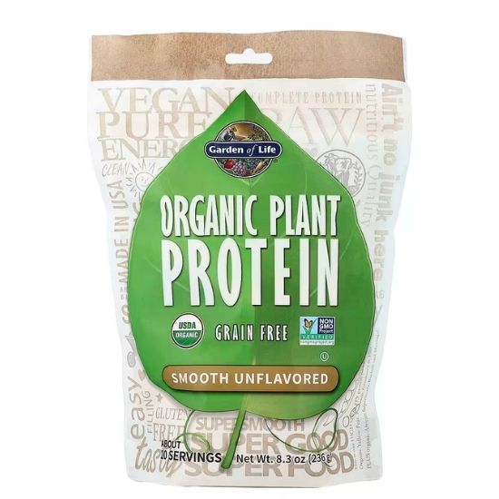 Organic Plant Protein, Smooth Unflavored, 236g, Garden of Life - Vitax.ro