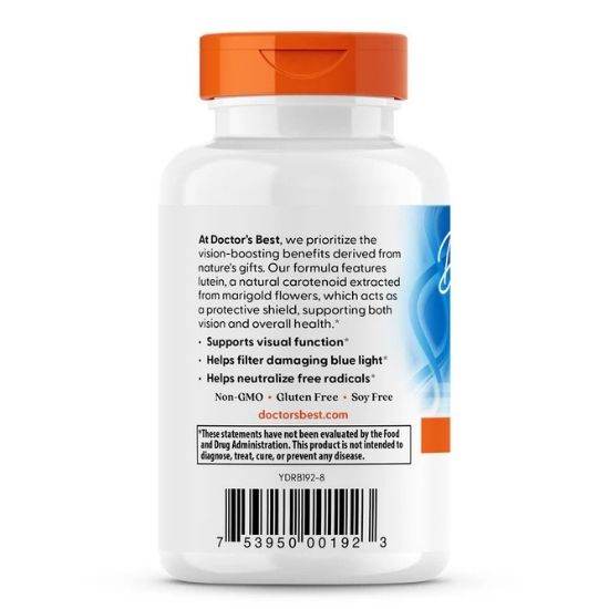 Lutein, 20mg, 60 softgels, Doctor's Best - Vitax.ro