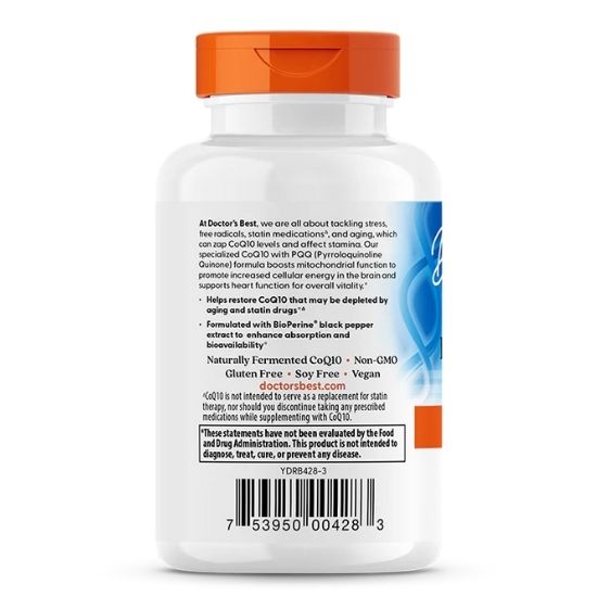 CoQ10 100 mg, PQQ 20 mg, 60 vcaps, Doctor's Best - Vitax.ro