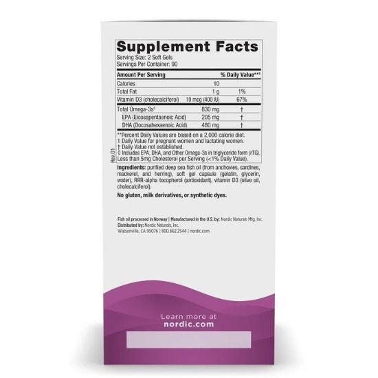 Prenatal DHA, 830mg Unflavored, 180 softgels, Nordic Naturals - Vitax.ro