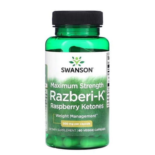 Razberi-K, 500mg Maximum Strength, 60 vcaps, Swanson - Vitax.ro